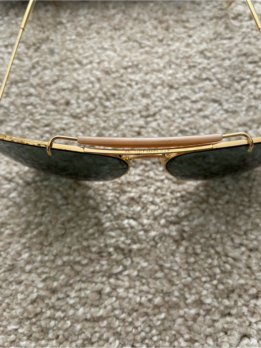1970’s B&L RayBan Gold Metal Aviator Sunglasses